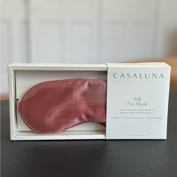 Solid silk eye mask rose- casaluna - brand new - Picture 2 of 7